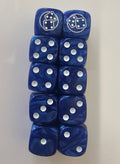 10 x Blue / White Bugle Bat Reps Dice