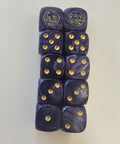 10 x Purple / Gold Bugle Bat Reps Dice